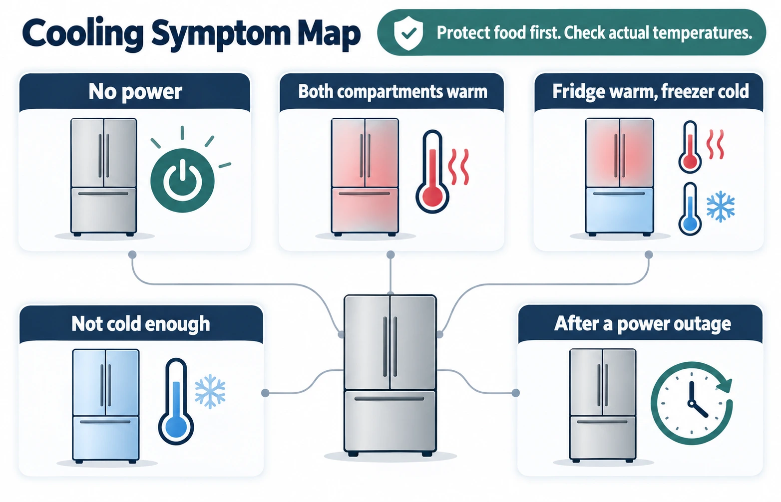 Refrigerator Not Cooling? Causes & Safe Checks